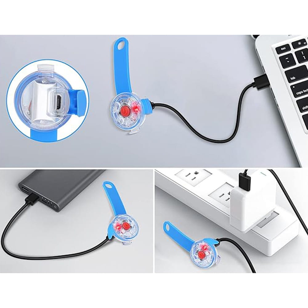 Świecąca Lampka LED na Obrożę lub Szelki dla Psa i Kota – Zawieszka USB